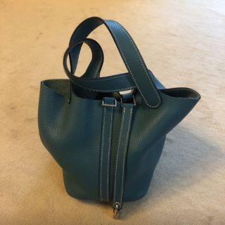 エルメス(Hermes)のピコタンPM ブルージーン　使用数回のみ☆美品！！(ハンドバッグ)