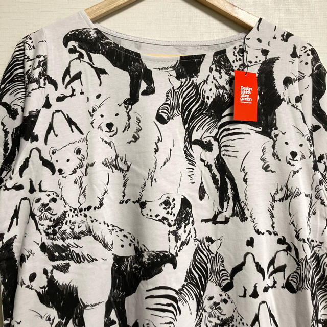 Design Tshirts Store graniph(グラニフ)の【新品・タグ付き】グラニフ　アニマル柄　動物柄　総柄ワンピース♪ レディースのワンピース(ひざ丈ワンピース)の商品写真