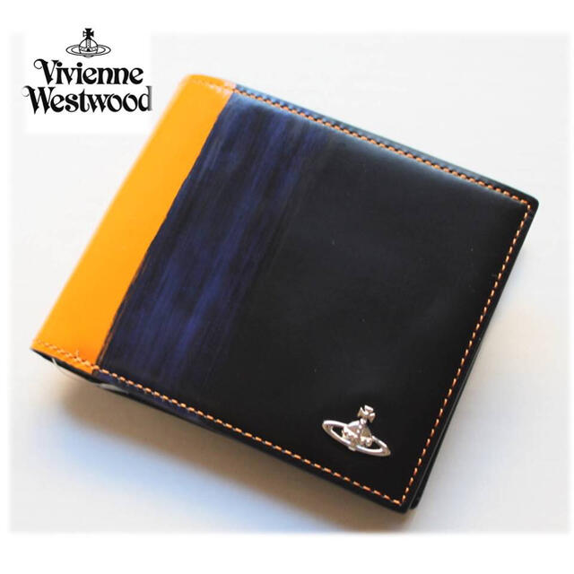 Vivienne Westwood(ヴィヴィアンウエストウッド)の 《ヴィヴィアンウエストウッド》新品 レザー二つ折り財布 男女兼用 ギフトＢOX レディースのファッション小物(財布)の商品写真