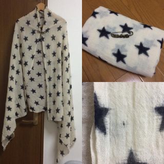 ジャーナルスタンダード(JOURNAL STANDARD)のちゃんちゃん様専用 MAISON SCOTCH 星柄ストール ピン付(ストール/パシュミナ)