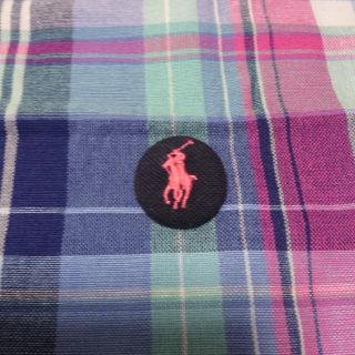 ラルフローレン(Ralph Lauren)のくるみボタン ネイビー×ピンク(バッグチャーム)