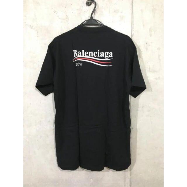 約74㎝袖丈★BALENCIAGA★ キャンペーンロゴ Tシャツ 黒 ［S］