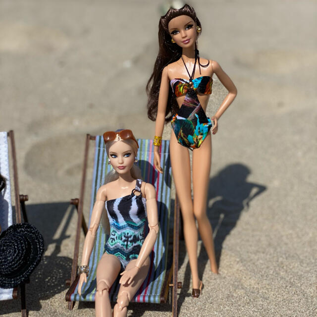 Barbie(バービー)のバービー本体と海外作家様水着セット ハンドメイドのぬいぐるみ/人形(人形)の商品写真