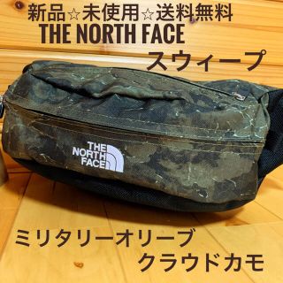 ザノースフェイス(THE NORTH FACE)の新品☆ノースフェイス スウィープ ミリタリー オリーブ クラウド カモ プリント(ウエストポーチ)