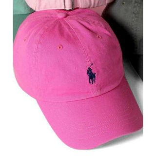 ポロラルフローレン(POLO RALPH LAUREN)の定8250円!Web限定希少ピンク!ラルフローレン新品刺繍ロゴキャップ帽子(キャップ)