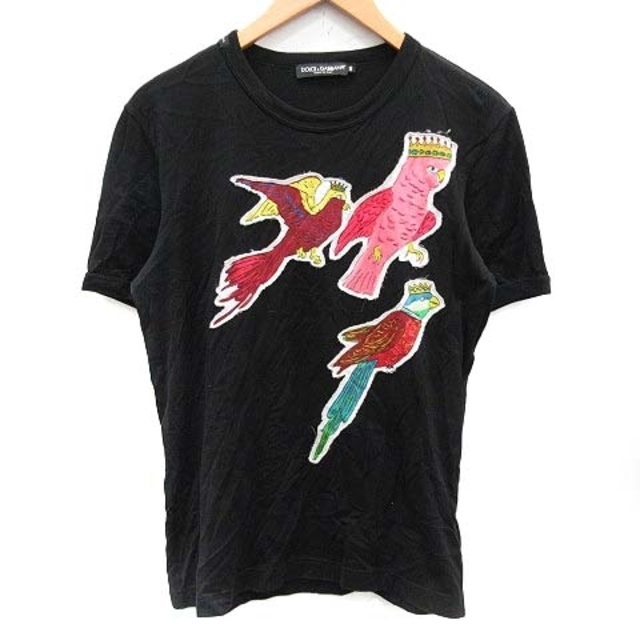 DOLCE&GABBANA(ドルチェアンドガッバーナ)のドルチェ&ガッバーナ ドルガバ Tシャツ クルーネック 半袖 鳥柄 46 M 黒 メンズのトップス(Tシャツ/カットソー(半袖/袖なし))の商品写真