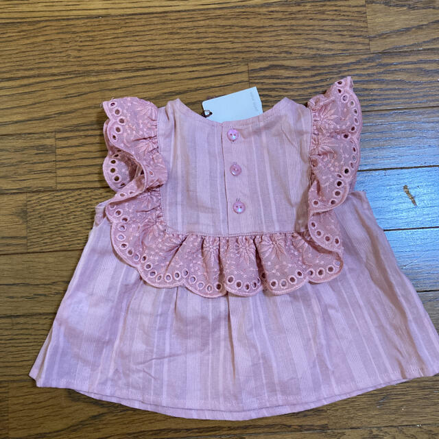 petit main(プティマイン)の新品 petit main ヨークレースチュニック 80 ピンク キッズ/ベビー/マタニティのベビー服(~85cm)(シャツ/カットソー)の商品写真