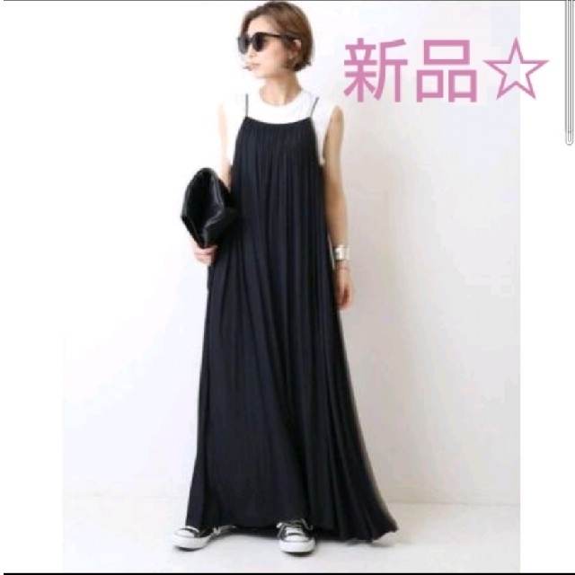 DEUXIEME CLASSE(ドゥーズィエムクラス)の新品☆　ドゥーズィエムクラス　Sun Dress　ブラック レディースのワンピース(ロングワンピース/マキシワンピース)の商品写真