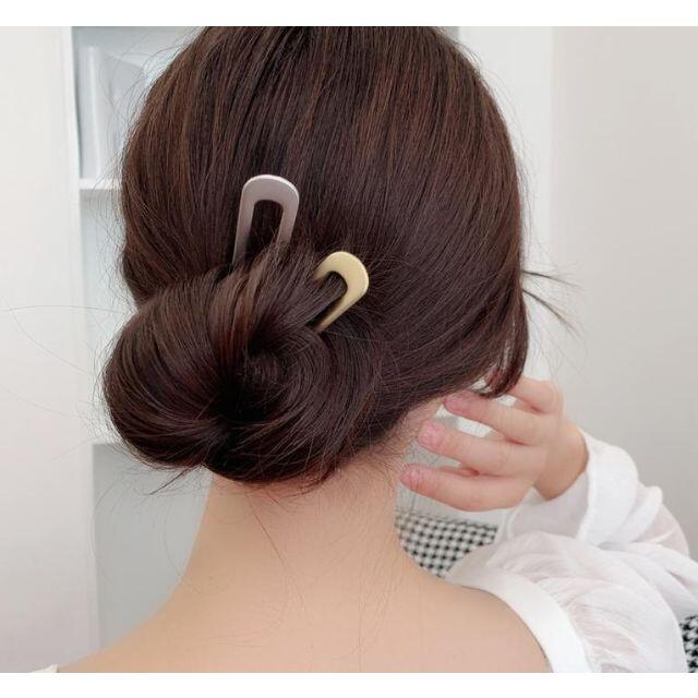 シンプル ヘアアクセサリー 金 ゴールド かんざし　髪留め　ヘアピン