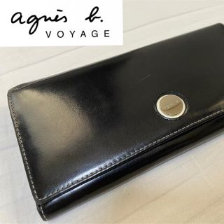 アニエスベー(agnes b.)のアニエスベー agnes b. VOYAGE 長財布 黒 本革 ロングウォレット(財布)