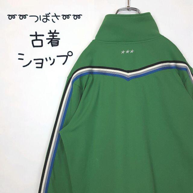 【ワンポイント刺繍】NIKE ハーフジップ　　緑　スリーブライン　90s M