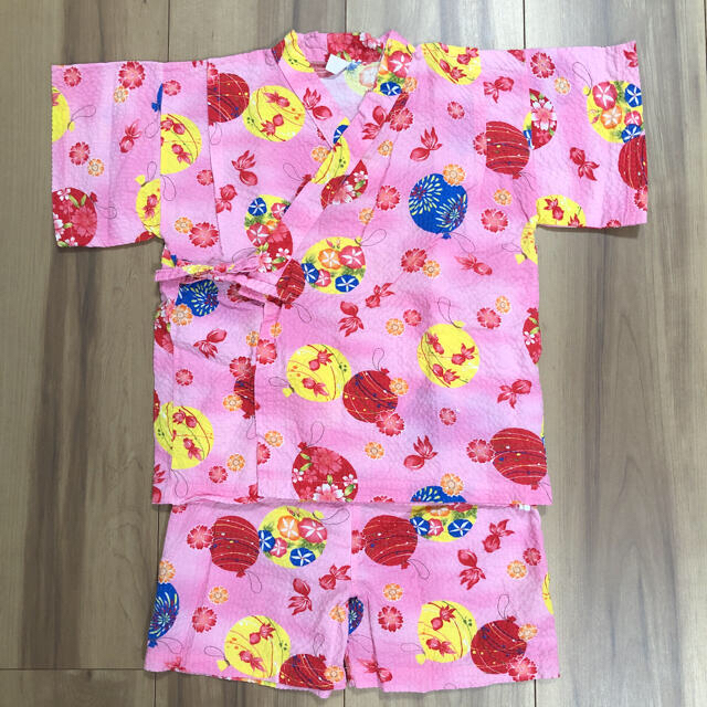 女の子 美品♪ 甚平 ピンク水風船柄 95センチ キッズ/ベビー/マタニティのキッズ服女の子用(90cm~)(甚平/浴衣)の商品写真