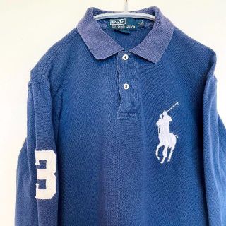 ポロラルフローレン(POLO RALPH LAUREN)のビックポニー　ラルフローレン ポロシャツ　刺繍　長袖　ネイビー(ポロシャツ)