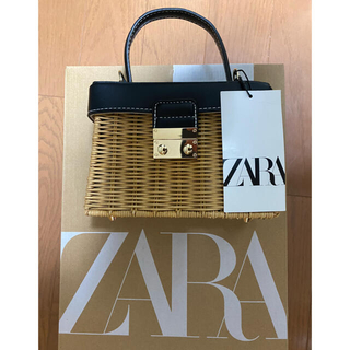 ザラ(ZARA)の新品 ZARA ハンドルウォーブン ミノディエール　かごバッグ　正規品(かごバッグ/ストローバッグ)