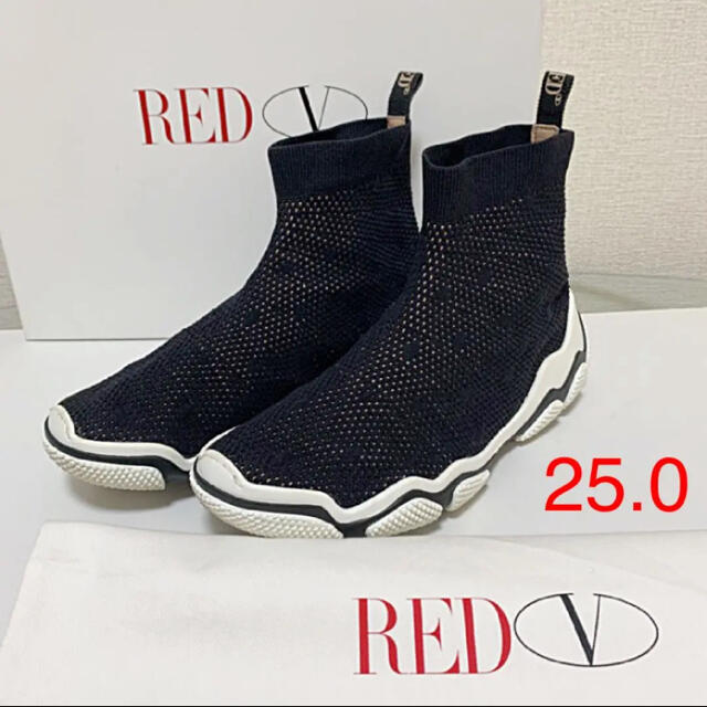 RED(V) スニーカー 25.0㎝ストレッチニットカラー