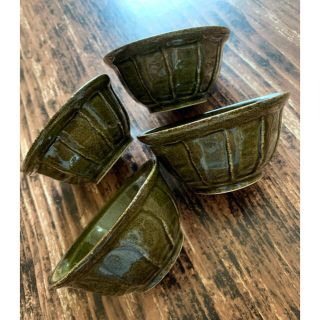 和風小鉢 緑 茶碗 ボウル 4枚 和食器 美濃焼 オシャレ カフェ風(食器)