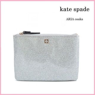 ケイトスペードニューヨーク(kate spade new york)の【新品】ケイトスペード KATE SPADE ポーチ ラメ シルバー(ポーチ)