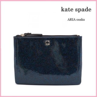 ケイトスペードニューヨーク(kate spade new york)の【新品】ケイトスペード KATE SPADE ポーチ ラメ ネイビー(ポーチ)