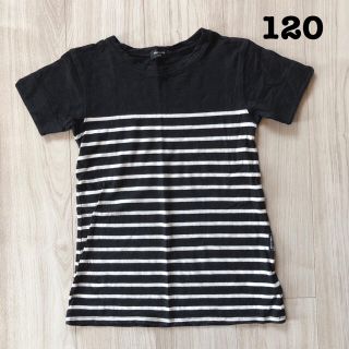 コムサイズム(COMME CA ISM)のコムサイズム　120 シャツワンピース　ロングTシャツ　ストライプ　ボーイッシュ(Tシャツ/カットソー)