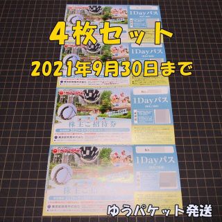 東京サマーランド 株主ご招待券４枚◆東京都競馬 株主優待券 １Ｄａｙパス券(遊園地/テーマパーク)
