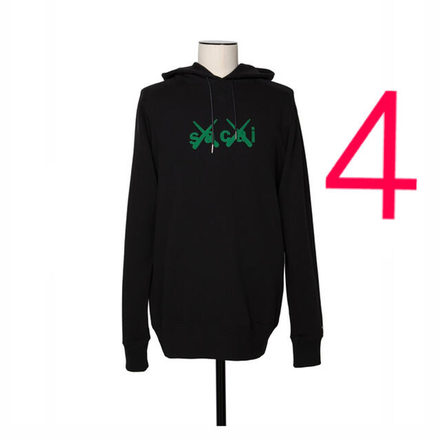 sacai(サカイ)のsacai KAWS Flock Print Hoodie パーカー　サイズ4 メンズのトップス(パーカー)の商品写真