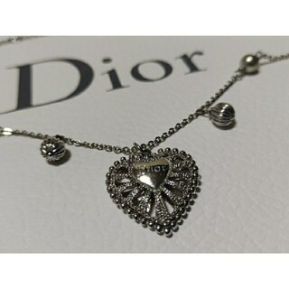 【美品】 Dior　透かし彫りハートネックレス　ディオール