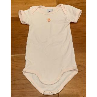 プチバトー(PETIT BATEAU)のプチバトー⭐︎半袖ボディ⭐︎ピンクストライプ(ロンパース)