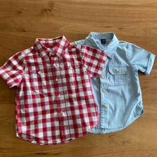 ベビーギャップ(babyGAP)のbabyGAP 半袖シャツ　90cm 2枚セット(ブラウス)