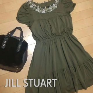 ジルスチュアート(JILLSTUART)のジルスチュアート カーキ ワンピース JILLSTUART(ミニワンピース)