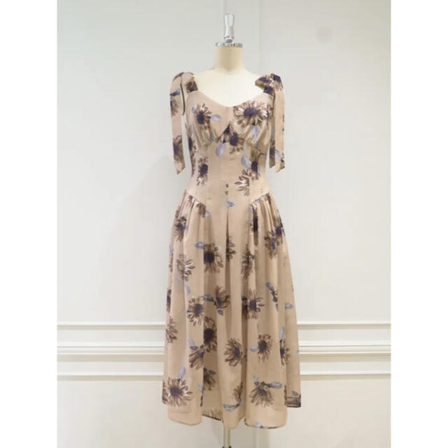 新作商品ワンピースHer lip to♡Sunflower-printed Midi Dress - blog.redison.com