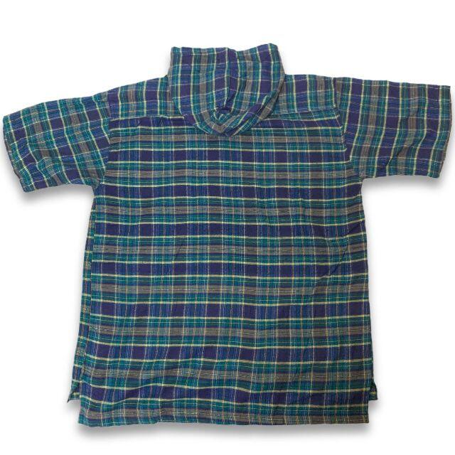 MECCA(メッカ)の新品 90s シャーサファリ フード付 半袖 ネルシャツ XL グリーン メンズのトップス(シャツ)の商品写真