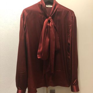 サンローラン(Saint Laurent)のサンローラン　20ss シルク　リボンシャツ(シャツ)