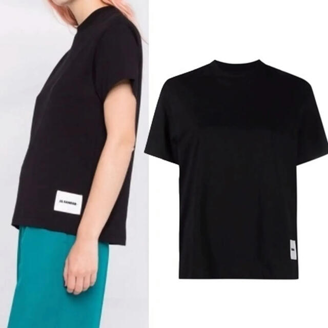 Jil Sander(ジルサンダー)のジルサンダー  ロゴTシャツ  ブラック  M レディースのトップス(Tシャツ(半袖/袖なし))の商品写真