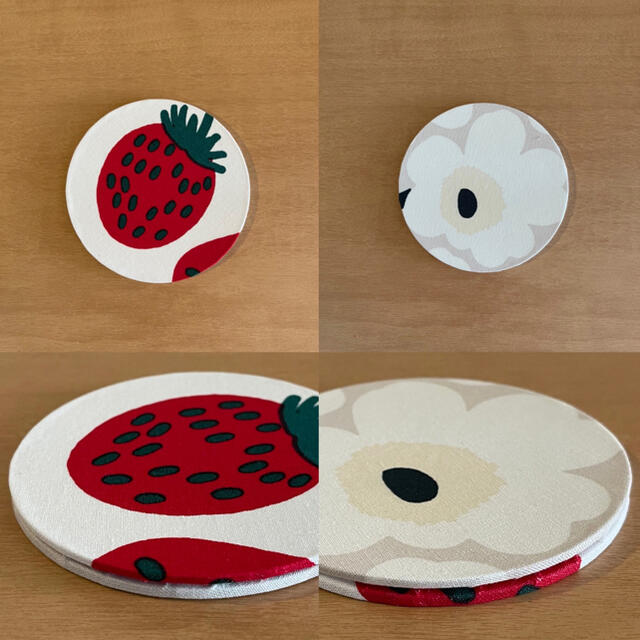 marimekko(マリメッコ)のマリメッコ  カルトナージュコースター2枚組 ハンドメイドのハンドメイド その他(その他)の商品写真