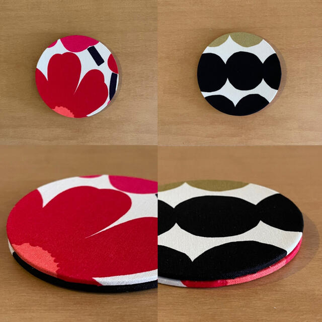 marimekko(マリメッコ)のマリメッコ  カルトナージュコースター2枚組 ハンドメイドのハンドメイド その他(その他)の商品写真