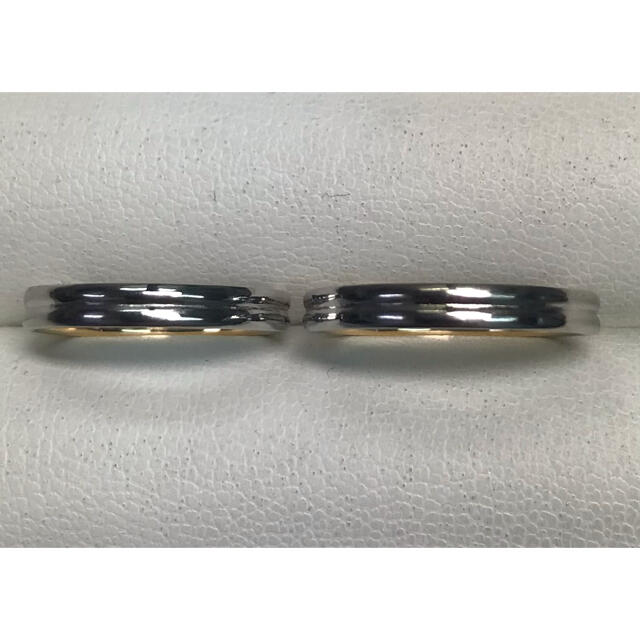 ✨ペアで48,000円✨Pt900&K18/リバーシブル・センターラインリング