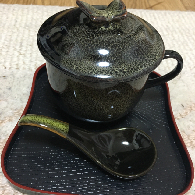 たち吉(タチキチ)のお湯呑み　茶碗蒸し器　３個セットレンゲお盆付き　新品 インテリア/住まい/日用品のキッチン/食器(食器)の商品写真