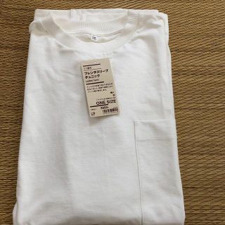 ムジルシリョウヒン(MUJI (無印良品))のゆな様専用　ミニ裏毛フレンチスリーブチュニック ＯＮＥ　ＳＩＺＥ・白(チュニック)