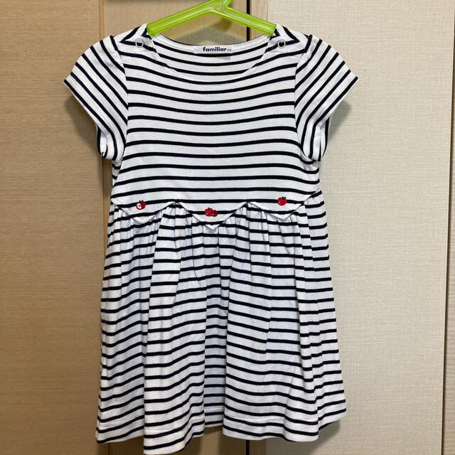 familiar(ファミリア)のファミリア　ボーダーりんごワンピース キッズ/ベビー/マタニティのキッズ服女の子用(90cm~)(ワンピース)の商品写真