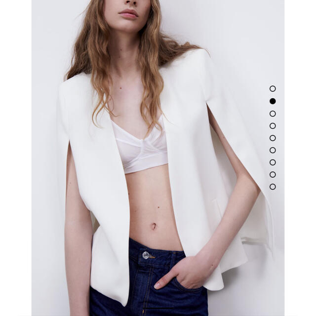 ZARA - 完売商品 ZARA スリットケープ ホワイトの通販 by cocota_