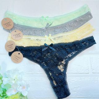 【送料込】レース セクシー Tバックショーツ M〜Lサイズ  4枚set(ショーツ)