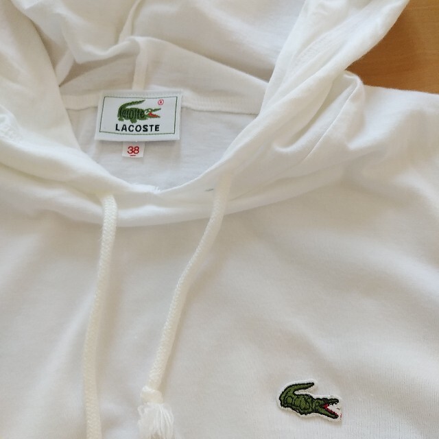 LACOSTE(ラコステ)のLACOSTE ラコステ パーカー Tシャツ 白 38 レディースのトップス(Tシャツ(半袖/袖なし))の商品写真