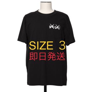 サカイ(sacai)のsacai x KAWS / Embroidery T-Shirt BLACK(Tシャツ/カットソー(半袖/袖なし))
