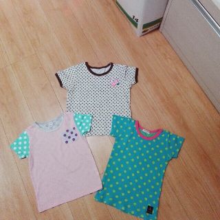 アンパサンド(ampersand)の子供Ｔシャツ　110サイズ　3枚セット　(全部水玉)(Tシャツ/カットソー)