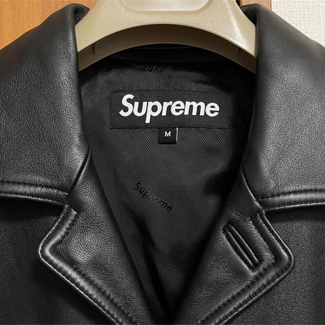 SUPREME 21SS Braided Leather Overcoat M