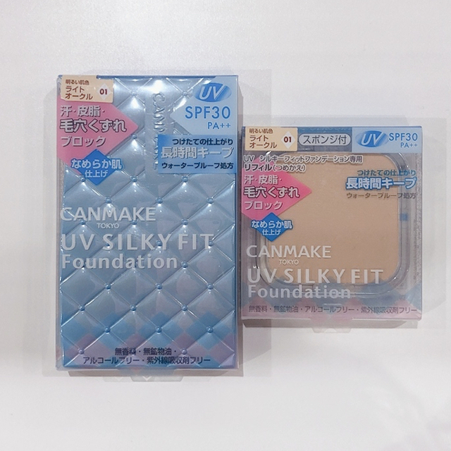 CANMAKE(キャンメイク)のキャンメイク　UVシルキーフィットファンデーション　ライトオークル　01 コスメ/美容のベースメイク/化粧品(ファンデーション)の商品写真