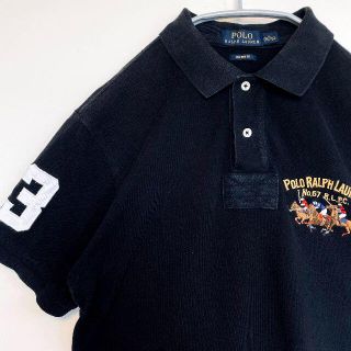 ポロラルフローレン(POLO RALPH LAUREN)のビックポニー　ラルフローレン ポロシャツ　刺繍　ブラック(ポロシャツ)