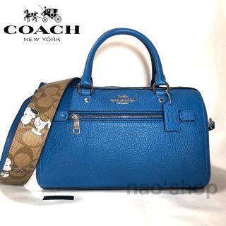 コーチ(COACH)の【新品】COACH スヌーピー 2way ショルダーバッグ ブルー(ショルダーバッグ)