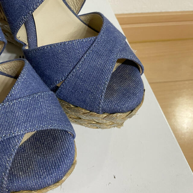 LANVIN en Bleu(ランバンオンブルー)の【値下げ中】ランバンオンブルー　ウェッジ　サンダル　デニム　 レディースの靴/シューズ(サンダル)の商品写真