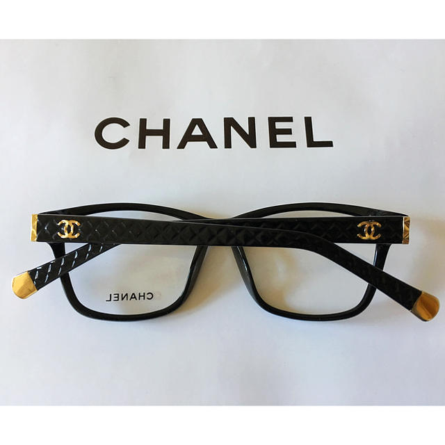 サングラス/メガネCHANEL 眼鏡用フレーム  BK マトラッセ ココマーク付き